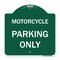 Signmission Designer Series Sign Motorcycle Parking Only, Green & White Aluminum Sign, 18" x 18", GW-1818-23868 A-DES-GW-1818-23868 - alternate 1